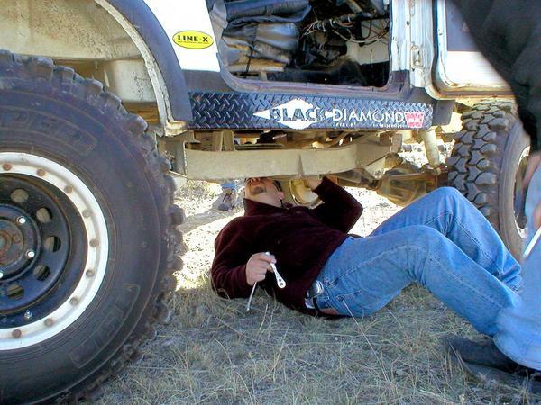 PA180016 - Hmmmm, pinion nut looks a little loose.
A quick fix for Jeff, the ride along mechanic.