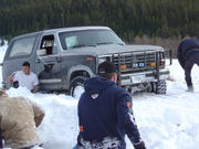 now we have 3 full sized trucks stuck.