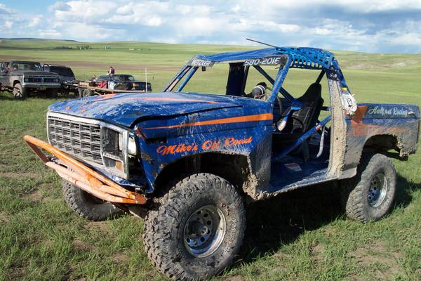 Mike \"Half Ast Racing\" Nunn\'s Bronco after a rollover during the baja