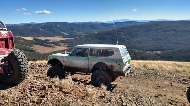 Mike Kelly's Bronco buggy and Tom's Scout II on top of Blizzard