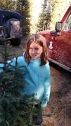 Joleigh gets out at the reclaimed mine site and poses in front of Richard's Jeep