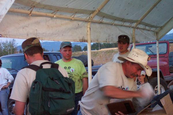 Bill Pries comes to collect his check