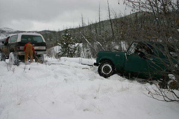 Mike makes a few attempts to pull the Scout