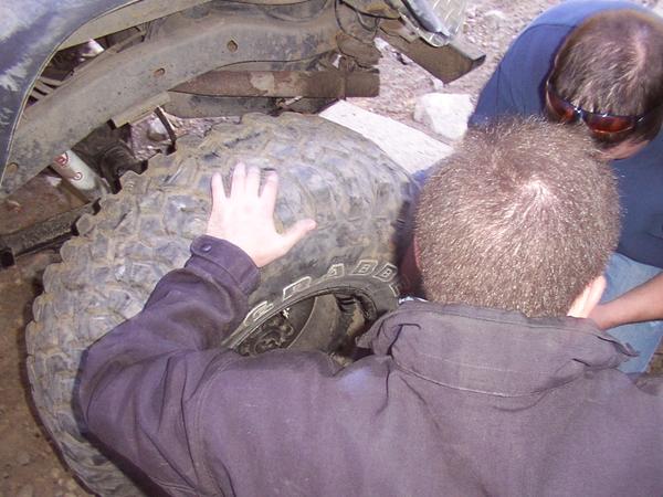 Rob Currier's head got in the way of Matt's sidewall gash.
