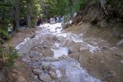 Near the end of the trail, just below McKelvey.  This stretch of rock can be fun when it's dry.  Even more interesting with ice 