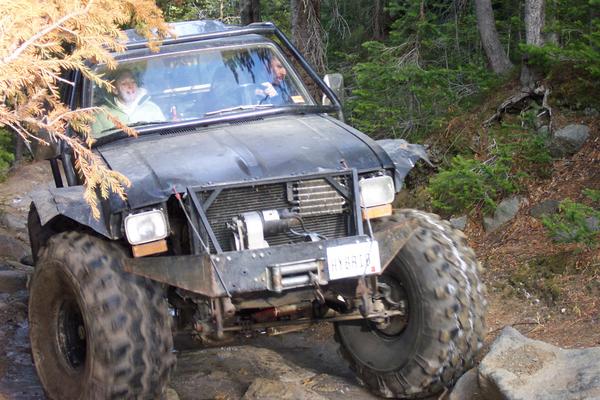 The Hybrid drove right over the larger of the two rocks and hardly paused the whole way up.