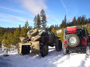 Rob's Hybrid and Rich's YJ sharing trail stories.