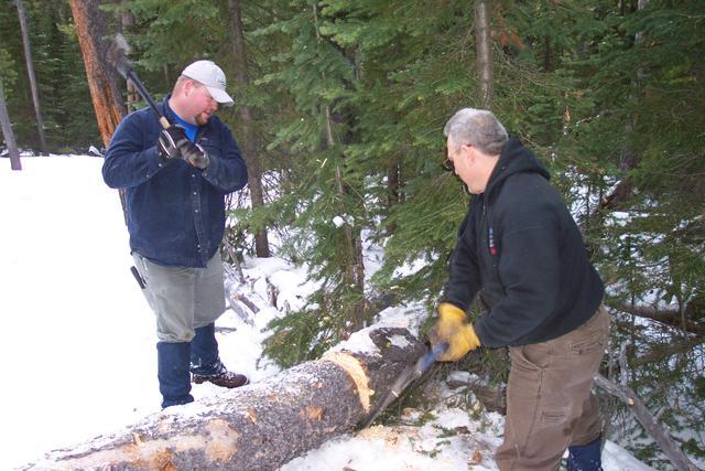 Tyler and Mike taking swings