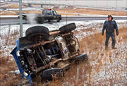 Aren't my mother-in-law and I lucky? 
12/10/03 near the Cedar Street Exit on I-15
