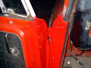 Ben cleaned and acid dipped these hinges, I painted them Rustoleum Red.