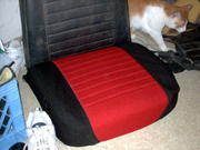 Finished bottom seat cover. I cut the new pieces a little less than a 1/2" larger than the original pieces. I still need to