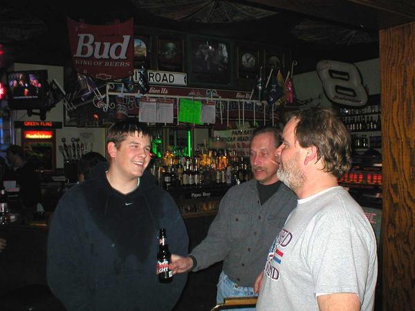 P3010126-Is Dennis offering Mike a beer?
Doug Misko is "egging" him on.