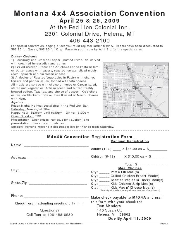 Convention Registration Form